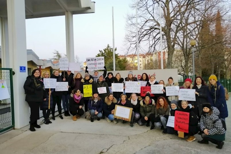 Labinske odgajateljice vrtića "Pjerina Verbanac" pridružile se prosvjedima