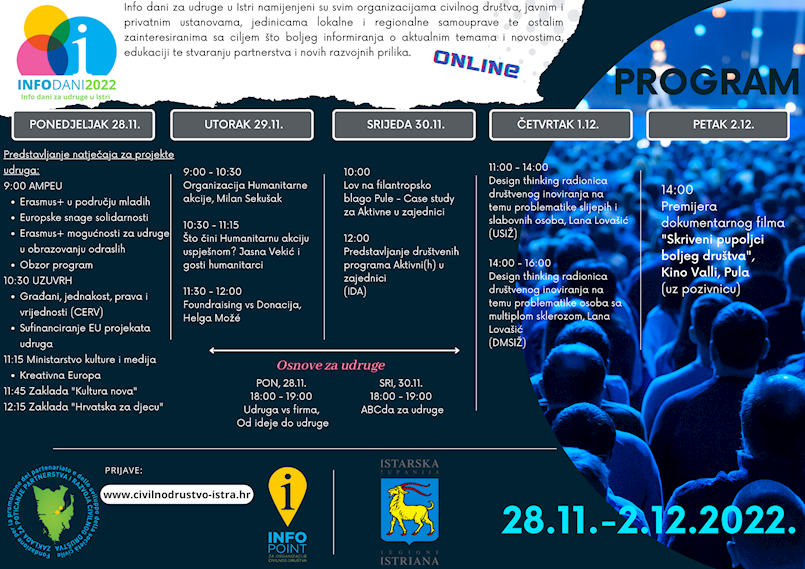 Najava - Info dani za udruge u Istri od 28. studenog