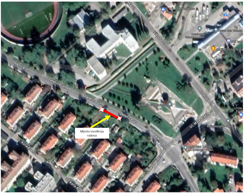 Obavijest o radovima u ulici Zelenice zbig kvarova na vodovodnoj mreži 21. i 22. 12. 2023. - mole se građani da koriste Istarsku ulicu kao alternativu
