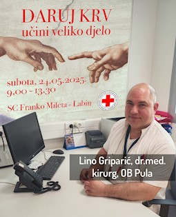 [NAJAVA] Akcija dobrovoljnog darovanja krvi u Labinu 24. 5. 2025. godine @ SC Franko Mileta