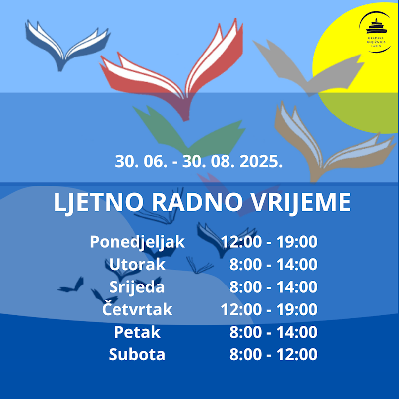 Obavijest o ljetnom radnom vremenu Gradske knjižnice Labin