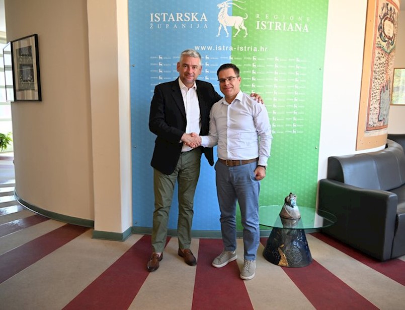 Istarski župan Boris Miletić primio načelnika Raše Lea Knapića