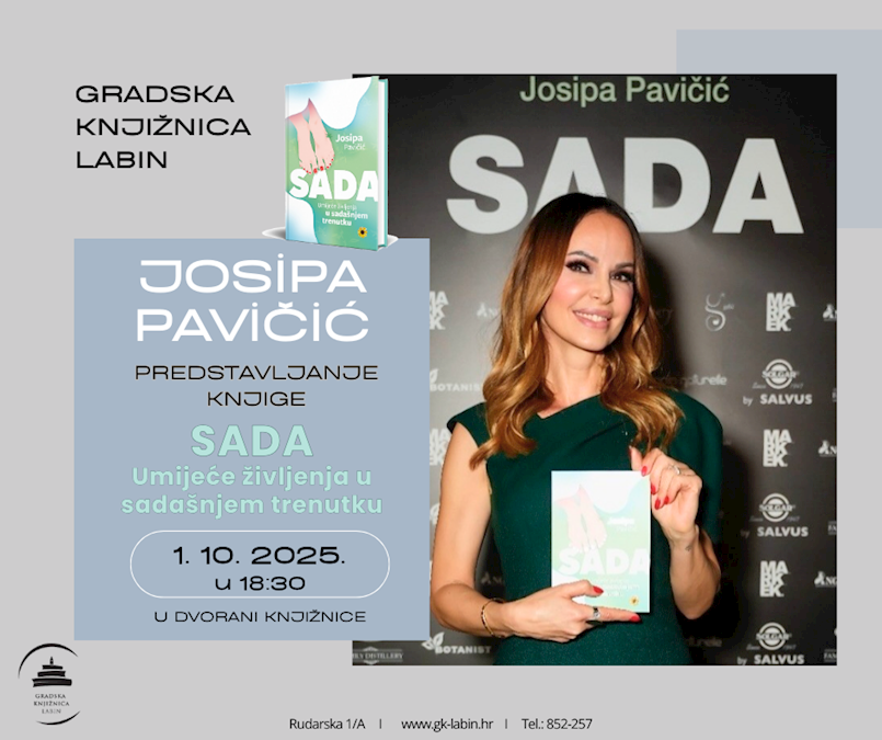 Josipa Pavičić predstavlja novu knjigu „Sada: umijeće življenja u sadašnjem trenutku“ Josipa Pavičić predstavlja novu knjigu „Sada: umijeće življenja u sadašnjem trenutku“
