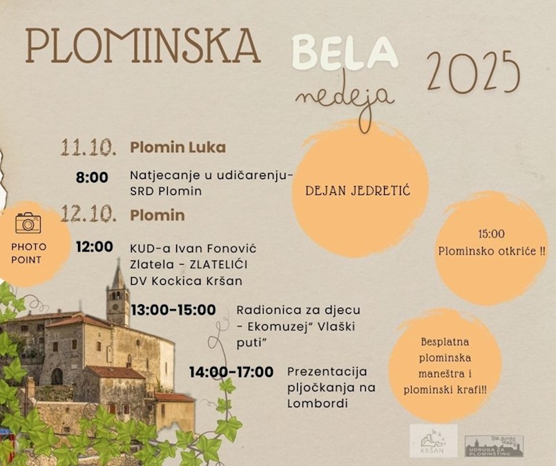 [NAJAVA] Tradicionalna Bela nedeja u Plominu – slavlje tradicije, okusa i zajedništva