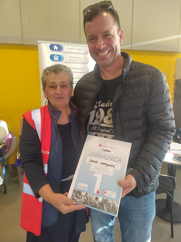 Akcija dobrovoljnog darovanja krvi u Labinu 10.10.2025.  - prvi put darovalo šest osoba