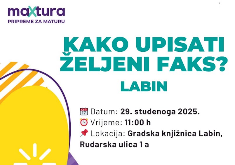 [NAJAVA] Predavanje za maturante "Kako upisati željeni faks?