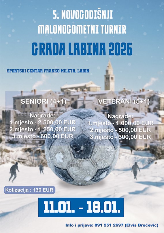 Za dva tjedna kreće malonogometno/futsalsko ludilo u Labinu!