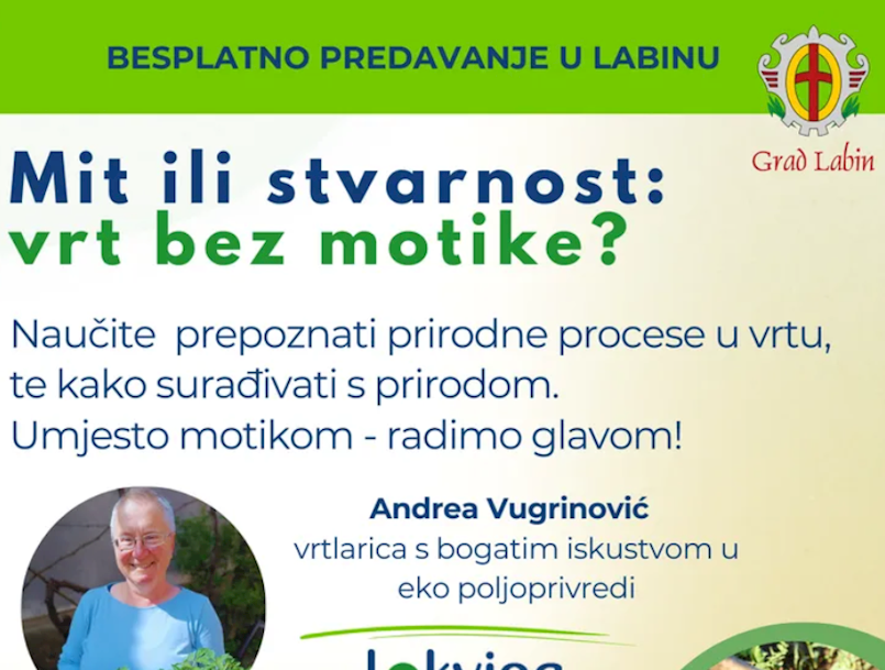 U Labinu započinje ciklus predavanja: Put hrane – od vrta do stola bez plastike