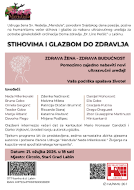 “Stihovima i glazbom do zdravlja” – Poziv na večer stihova, glazbe i humanosti