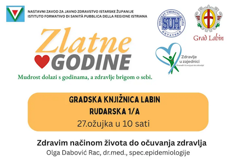[NAJAVA] Zdravim načinom života do očuvanja zdravlja - predavanje za osobe treće životne dobi