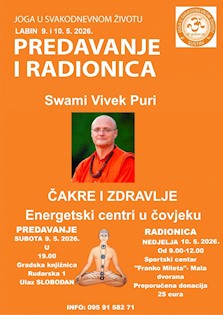 JOGA SEMINAR SA MAHAMANDALESHVAR SWAMI VIVEK PURIJEM U LABINU
