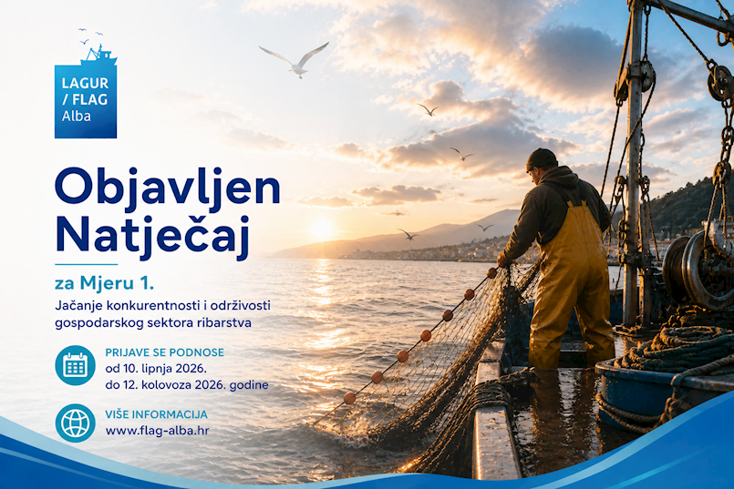 FALG ALBA objavio 2. natječaj u okviru mjere 1. Jačanje konkurentnosti i održivosti gospodarskog sektora ribarstva  