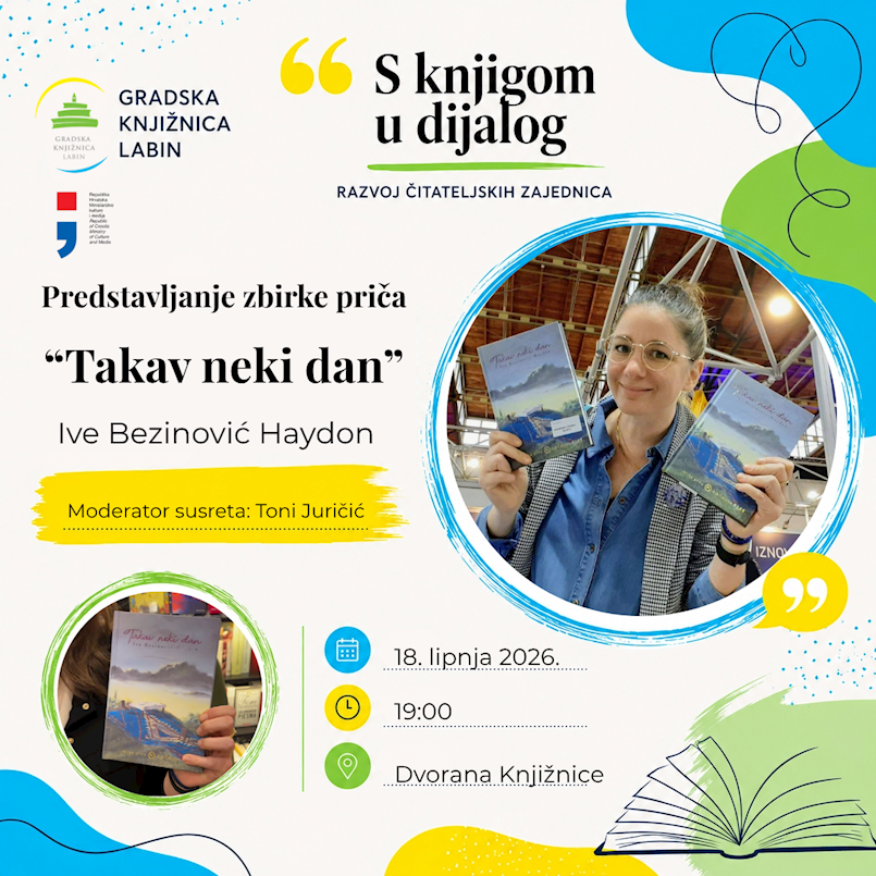 Iva Bezinović Haydon prva je gošća u sklopu novog projekta Gradske knjižnice Labin „S knjigom u dijalog – razvoj čitateljskih zajednica“