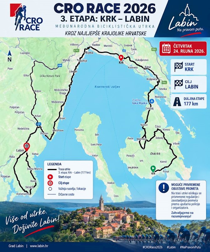 CRO RACE 2026: PRIVREMENA REGULACIJA PROMETA U LABINU CRO RACE 2026: PRIVREMENA REGULACIJA PROMETA U LABINU