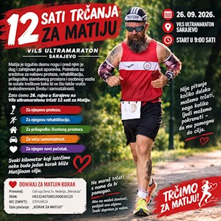 Pulski humanitarac Vedran Sunić danas trči 12 sati za Matijin novi korak