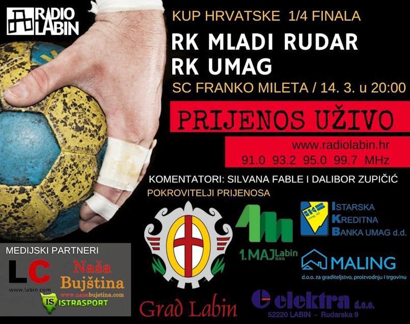 Sportski spektakl godine u Labinu  RK Mladi Rudar – RK Umag / Uživo na Radio Labinu