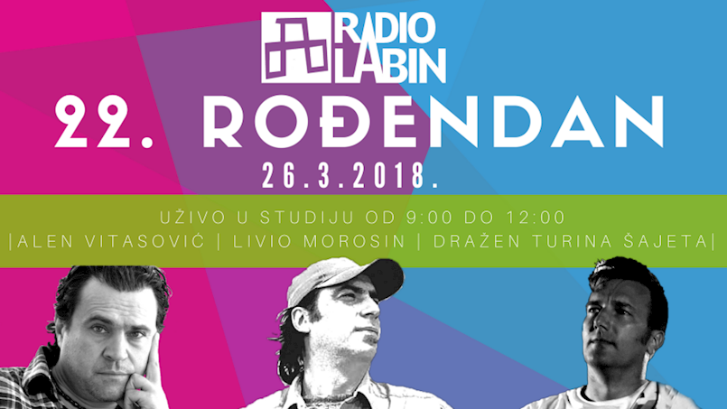 Alen Vitasović, Livio Morosin i Dražen Turina Šajeta uživo za 22. rođendan Radio Labina!