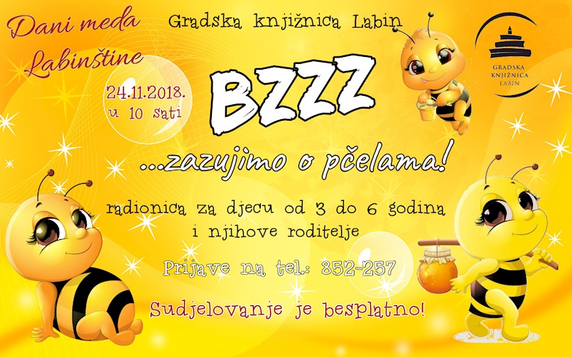 Povodom Dana meda Labinštine Edukativno-kreativna radionica "BZZZ... zazujimo o pčelama!"  u Gradskoj knjižnici Labin