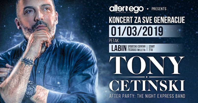 TONY CETINSKI - koncert za sve generacije 1. ožujka u Labinu!