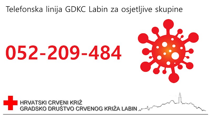 Gradsko društvo Crvenog križa Labin otvorilo telefonsku liniju za podršku povodom Covid-19 pandemije