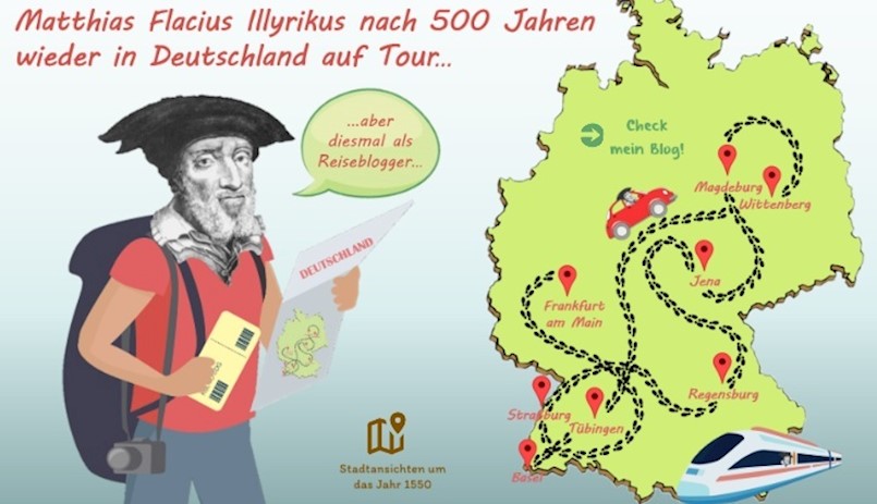 Digitalni plakat "Matija Vlačić Ilirik nakon 500 godina ponovno na turi po Njemačkoj"