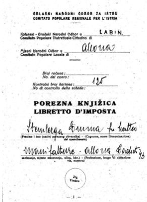 IZ POVIJESNE ŠKRINJICE LABINA: Dvojezična porezna knjižica