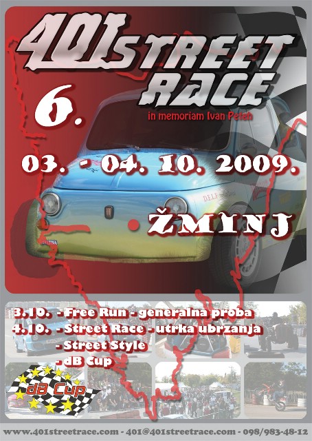 "401 Street race" šesti put oktanski spektakl na cesti Žminj-Kanfanar 3. i 4. listopada 2009. godine