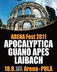 Danas Arena Fest 2011- APOCALYPTICA & GUANO APES & LAIBACH - u Labinu karte rasprodane