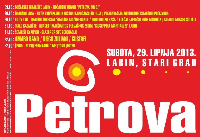 Labinska pučka fešta uz Gustafe - Petrova 2013. - program