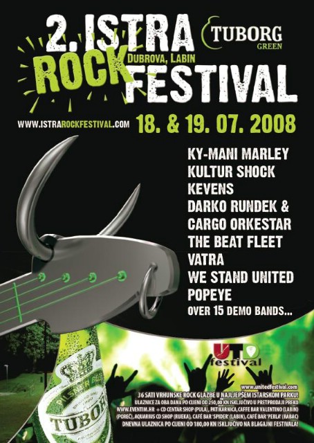 2.Istra Rock Festival: Ky-Mani Marley,TBF,Popeye,Darko Rundek & Cargo Orkestra,Kultur Shock,demo bendovi Labinštine...