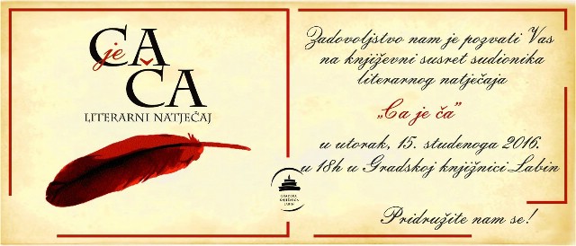 Književni susret sudionika natječaja „Ca je ča“ 15.11.2016